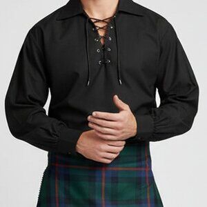 Modern Summer Shirt Loose sleeves Cotton shirt Black Casual Shirt